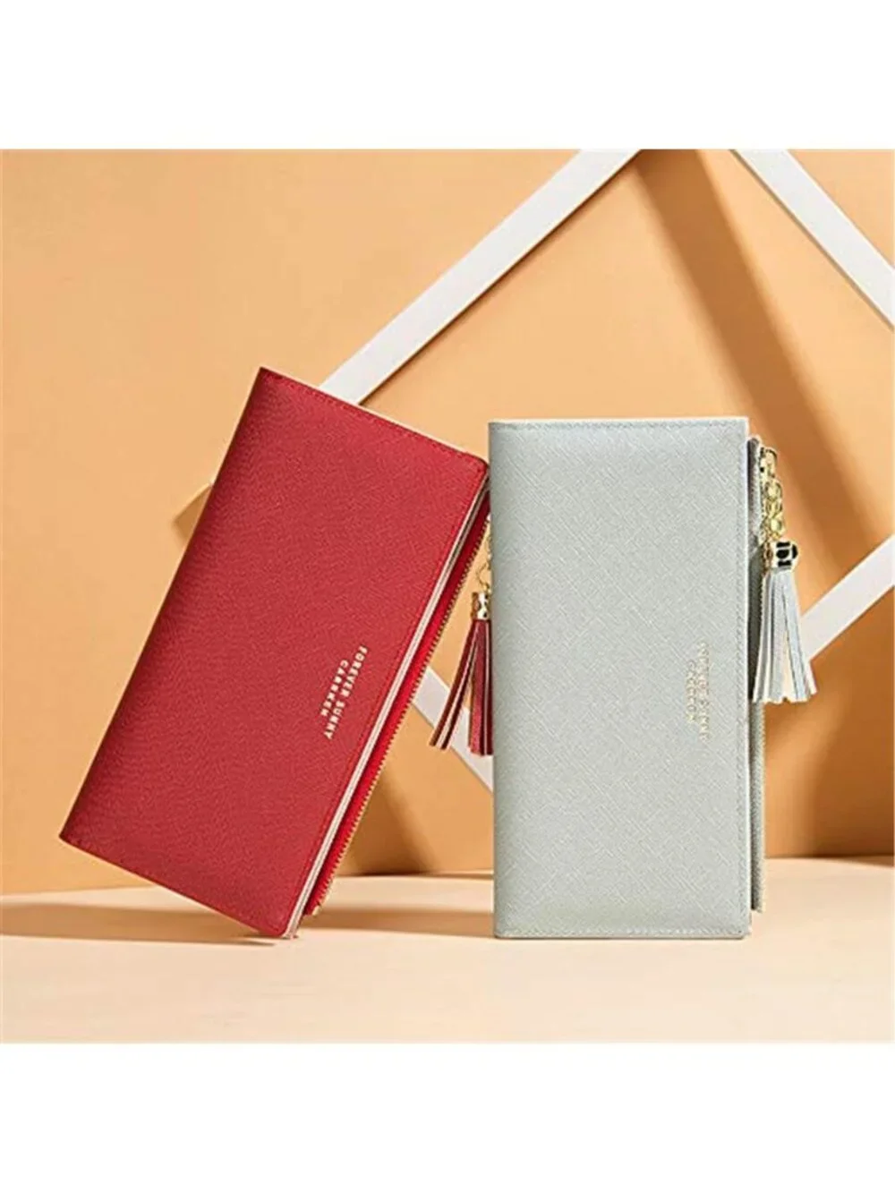 Womens Slim Bifold Wallet Large Capacity Card Holder Zip Phone Clutch Organizer